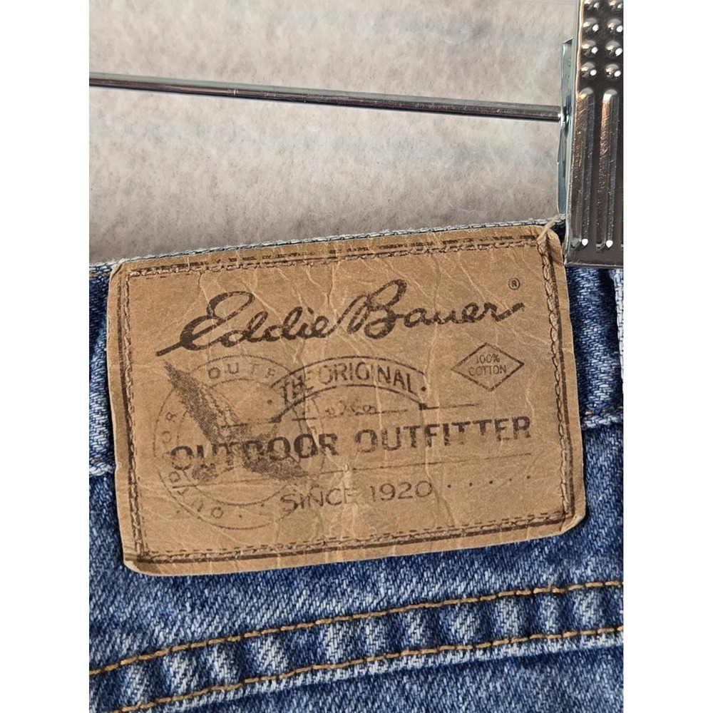 Eddie Bauer Womens Jeans Size 14 Tall High Rise Tapered Blue - Picture 11 of 11